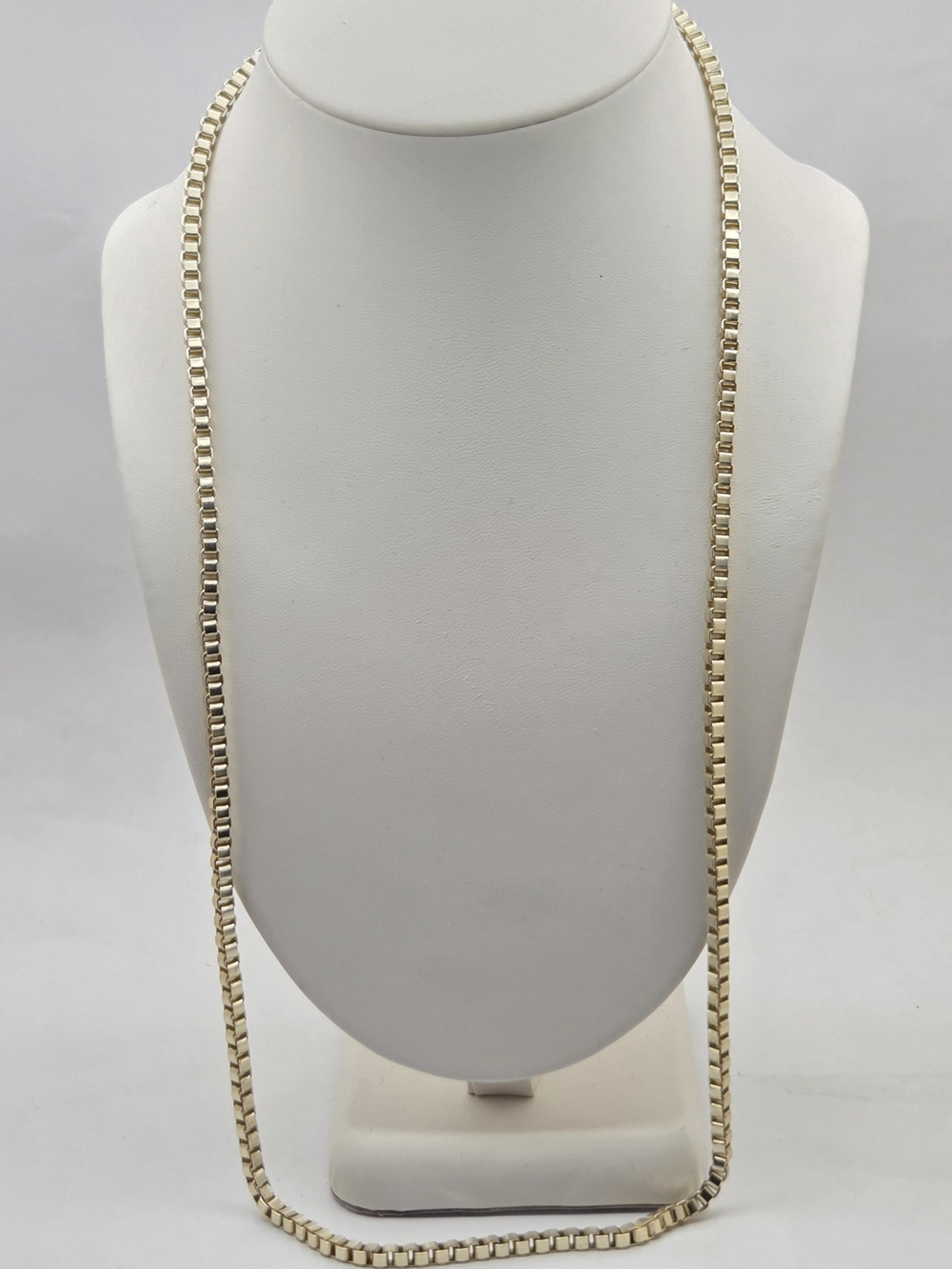 Vintage West Germany Eloxal Gold Tone Box Chain Necklace 26" Lightweight
